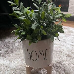 Marshall Ceramic Planter with Green Faux Foliage